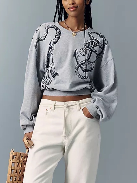 Maeve Tops - Maeve Puff-Sleeve Sweatshirt